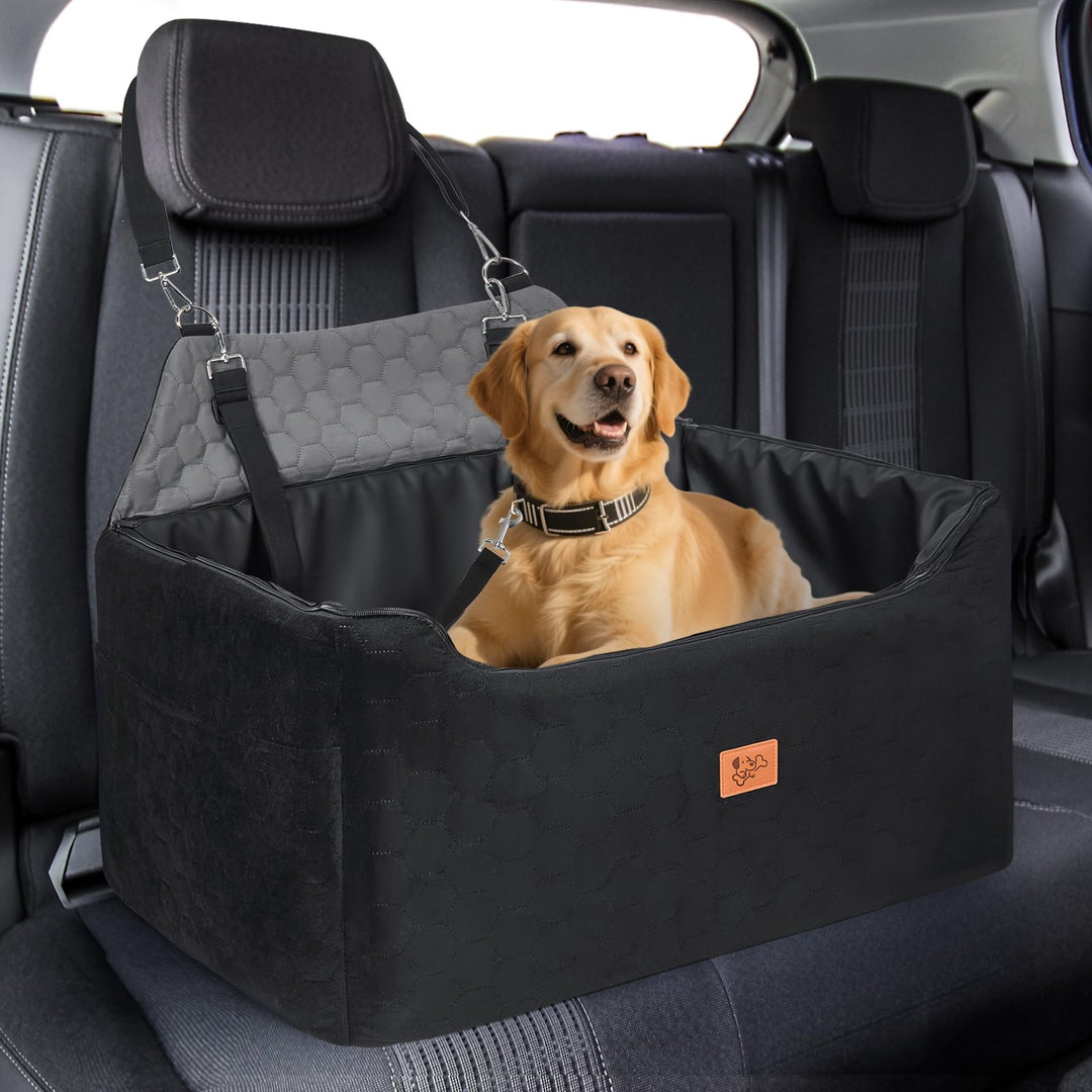 Hunde Autositz für Mittlere/Grosse 78x55x53cm, Abnehmbarer und Waschbarer Sitzerhöher Hundebett Auto