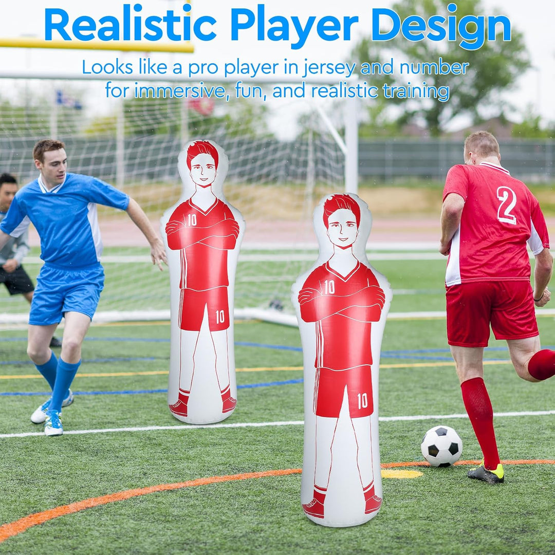 efuturetime Aufblasbare Fussball Dummy aus PVC, Fussballtraining Dummy Trainingspuppe für Torwart Fr