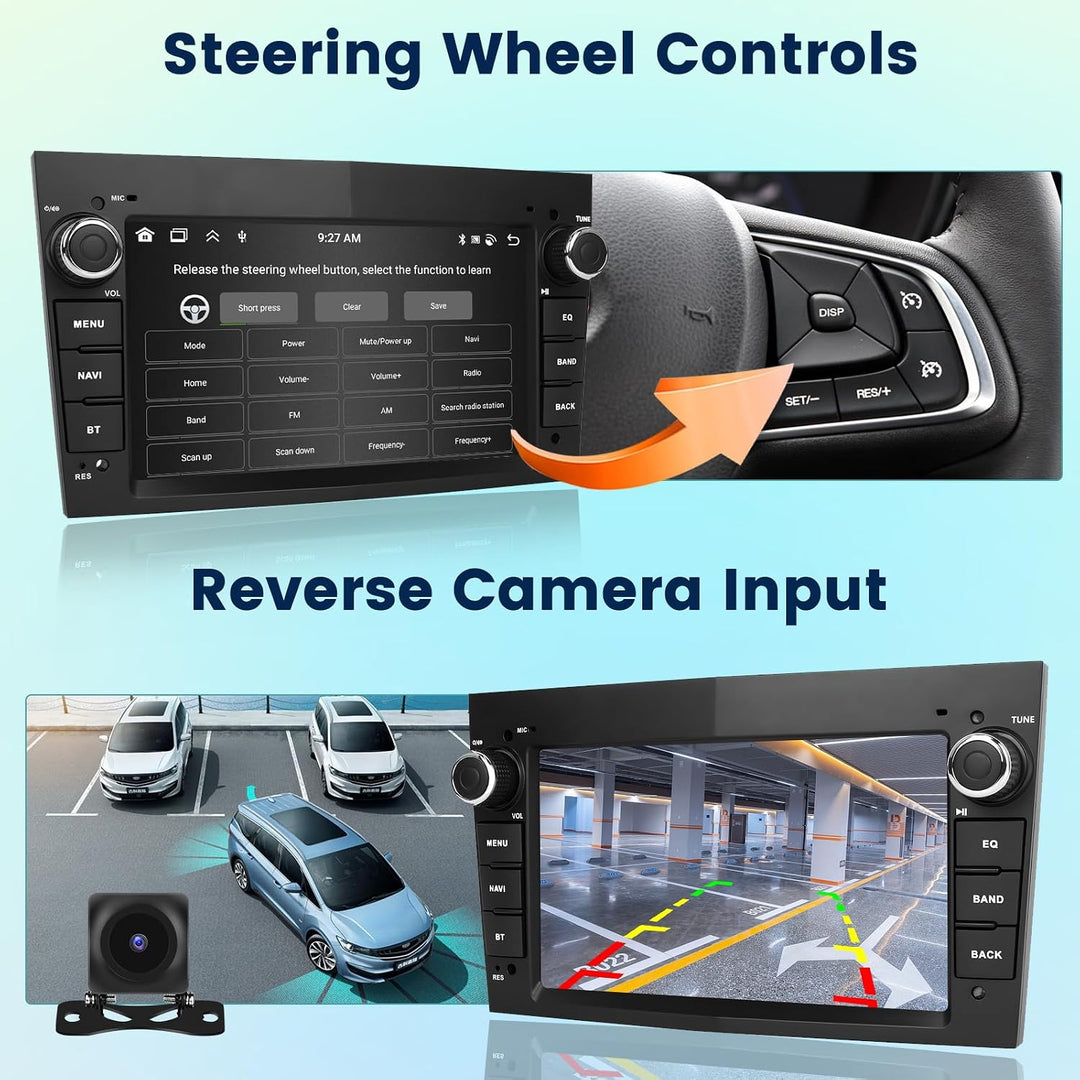 [8 Kern 6G+128G] Inefala Android 15 Autoradio für Opel Astra Antara Corsa Meriva Vivaro, 7" Touchscr