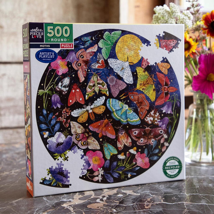 eeBoo EPZFMOT Piece & Love: Motten-500 Teile Puzzle Butterfly Spiel, Black, 1 EA