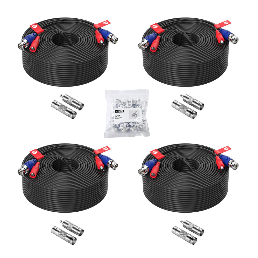 ZOSI 4X 45 Meter BNC Video Kabel Verlängerungskabel für CCTV 4K 5MP 1080P DVR Überwachungskamera Sys