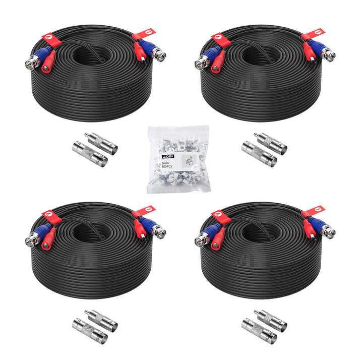 ZOSI 4X 45 Meter BNC Video Kabel Verlängerungskabel für CCTV 4K 5MP 1080P DVR Überwachungskamera Sys
