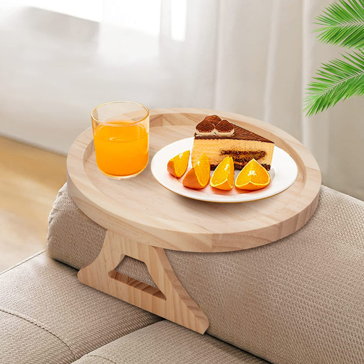 Holz Sofa Armlehne Tablett Faltbarer Sofa-Armlehne Tragbares Clip-On-Tablett Clip-Couchtisch für Fer