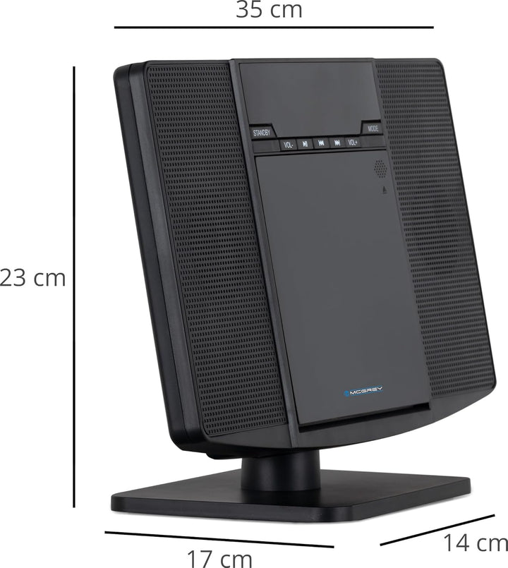 McGrey MCD-60 Vertikal Stereoanlage - Platzsparende Kompakt-HiFi mit CD/MP3-Player, USB-Slot, Blueto