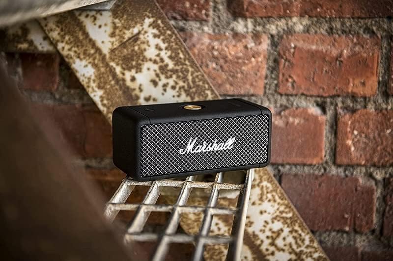 Marshall Emberton Bluetooth Tragbarer Lautsprecher, Kabelloser, Wasserabweisend - Schwarz Schwarz Tr