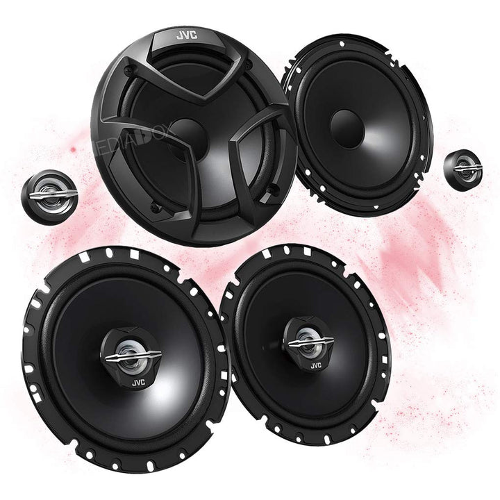 Mediadox Front/Heck 16,5cm/165mm Auto Lautsprecher/Boxen/Speaker Komplett-Set von JVC kompatibel für