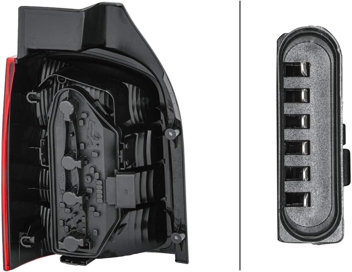 HELLA 2SK 008 579-221 Heckleuchte - Glühlampe - glasklar/rot - rechts - für u.a. VW T5 Box (7Ha, 7Hh