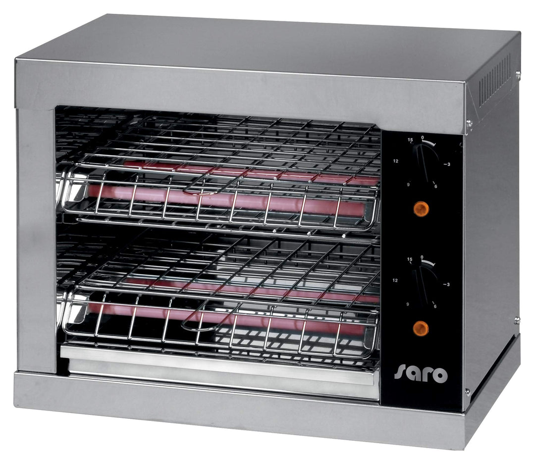 SARO Toaster mit Ober- und Unterhitze – Edelstahlgehäuse – Mit Timer & Krümelblech – Quarzheizelemen