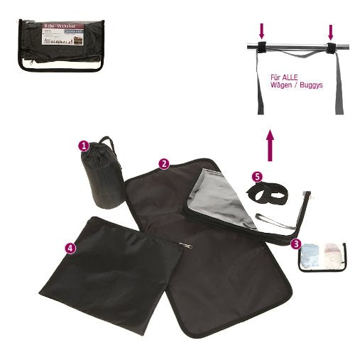 6 TEILE Set: ALESSANDRO Wickeltasche FLEUR Babywickeltasche + Wickelmatte + Windeltasche + Wäschesac