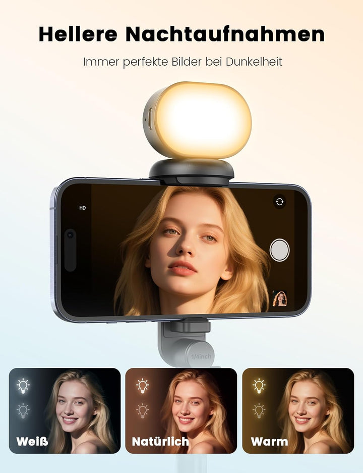 ANXRE Handy Stativ mit Licht, NT99 172cm Selfie-Stick für Smartphone & Kamera, Lichtstativ für Video