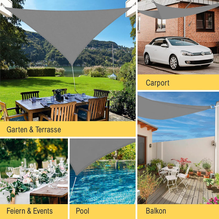 Sol Royal Sonnensegel dreieckig Wasserdicht 3x3x3m Terrasse – Sonnensegel Balkon Segeltuch UV Sonnen