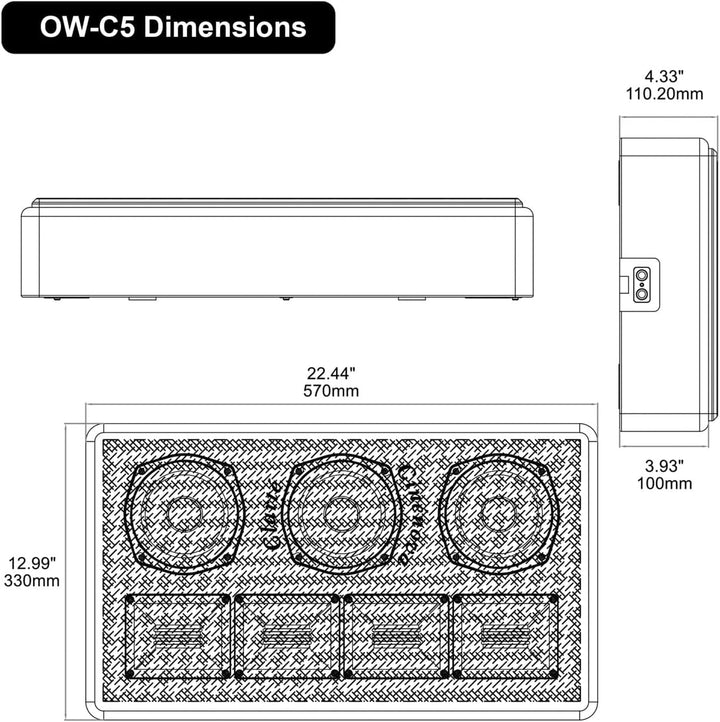 Earthquake Sound OW-C5 Cinenova Clarte On-Wall LCR Speaker 600W 8 Ohm