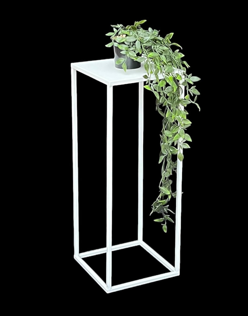 DanDiBo Blumenhocker Metall Weiss Eckig 50 - 70 cm Blumenständer Beistelltisch 96482 Blumensäule Mod