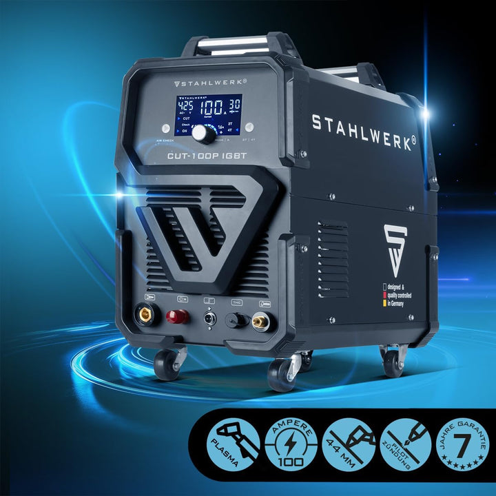 STAHLWERK CUT 100 P IGBT Plasmaschneider mit 100 Ampere, Pilot-Zündung, bis 44 mm Schneidleistung, f