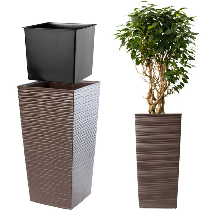 KADAX Blumentopf, Blumenkübel aus Kunststoff, Pflanzkübel für Blumen, Innen- und Aussenbereich, Gart