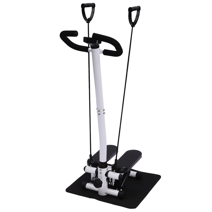 Treppenstepper, Fitness Stepper mit Lenker LED-Bildschirm Widerstandsbänder Antirutsch-Silikonmatte
