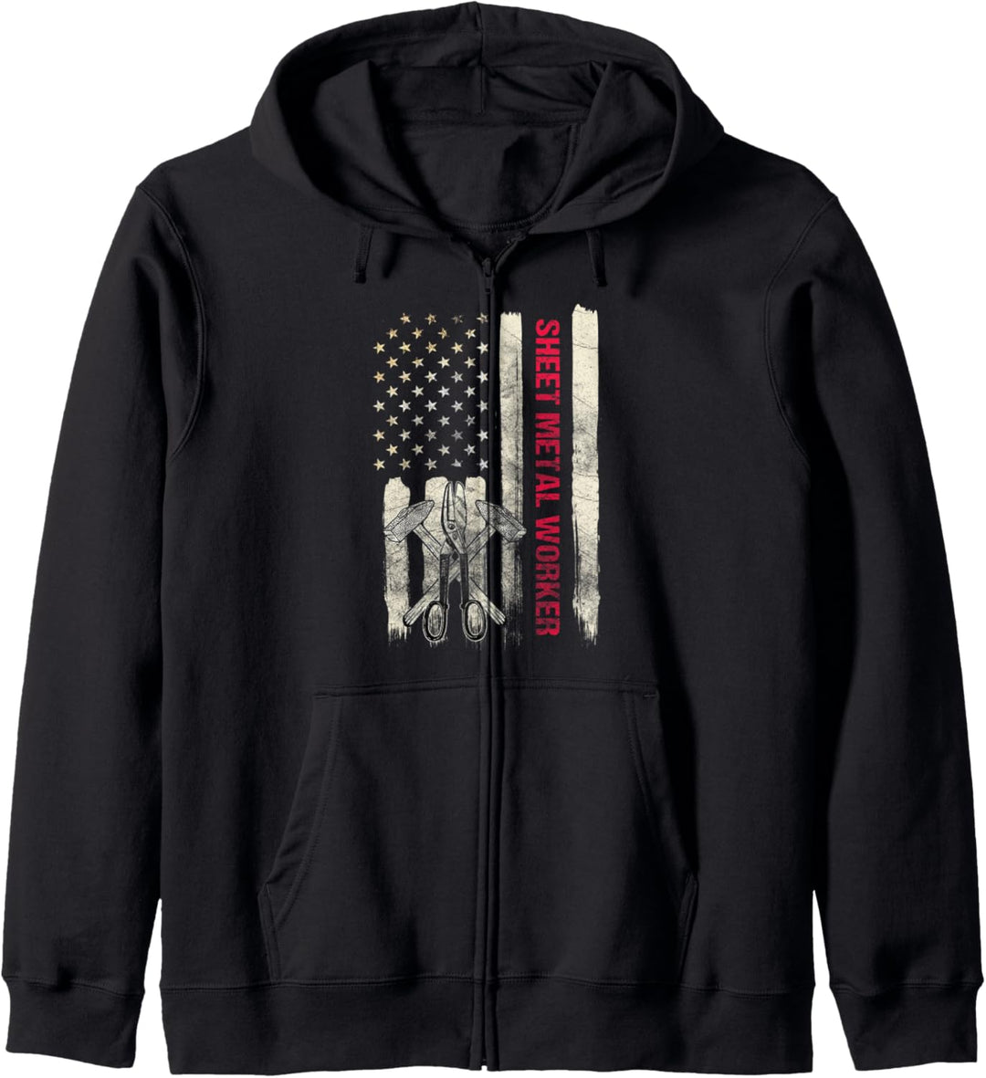 Sheet Metal Worker Gifts Funny Patriotic American Flag Kapuzenjacke