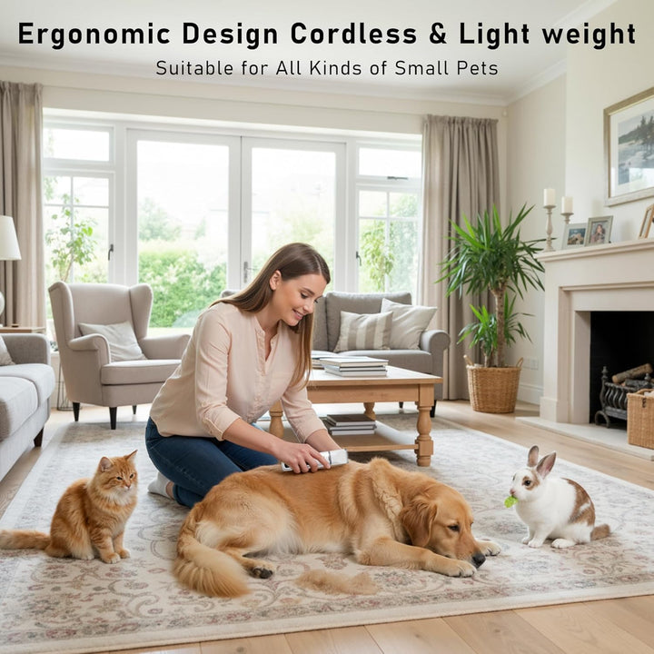 Hundeschermaschine für die Fellpflege, JIUWIIL 4-in-1-Hundepflege-Set Haarschneidemaschine mit LCD-D