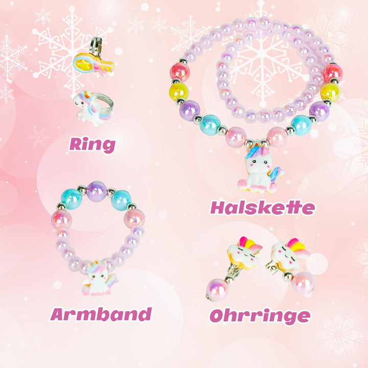 ADEL DREAM Schmuckschachtel für Mädchen mit Musik (5 Schmucksets) 2 Ausziehfächer Schmuck BoxTochter