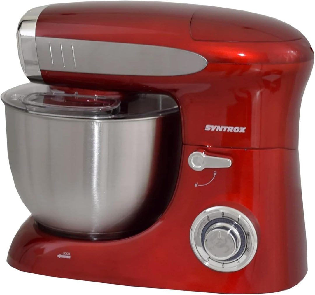 Syntrox Germany Küchenmaschine Deluxe Fleischwolf & Mixer, Rührmaschine mit Zubehör, Vielseitige Koc