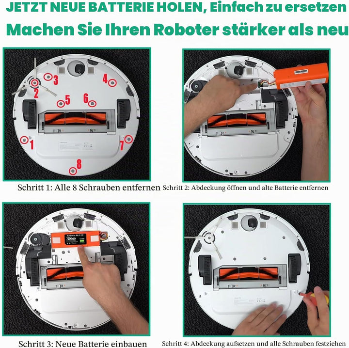 14,4V 6800mAh Li-ion Ersatzakku für Xiaomi Roborock S7 S5 S5 Max S50 S6 Roborock s51 s502-00 Roboter