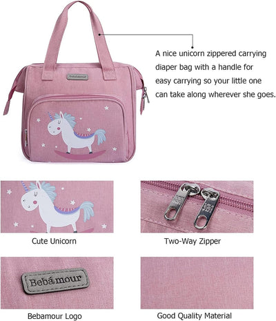 Bebamour Einhorn Puppe Wickeltasche mit Puppe Wickelmatte tragen Puppe Zubehör Mode Kinder Mädchen B