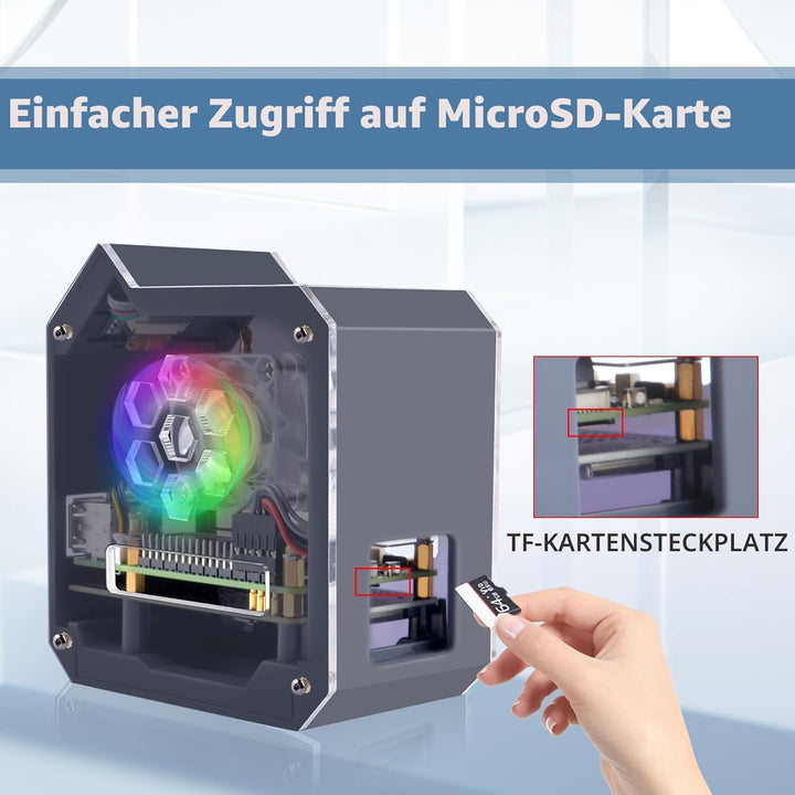 GeeekPi N07 Mini Tower NVMe NAS Kit für Raspberry Pi 5, mit N07 M.2 NVMe SSD Pip PCIe Peripheral Boa