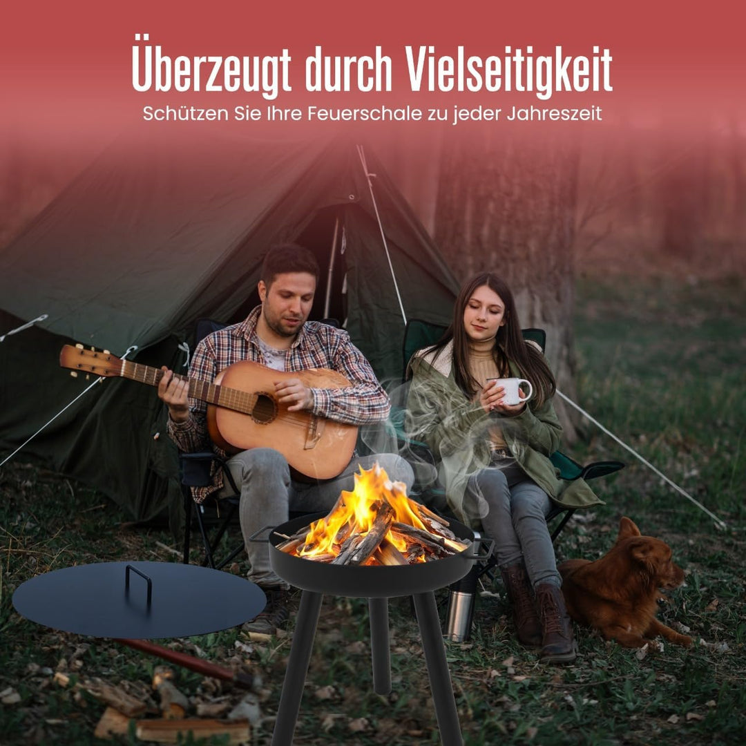 Abdeckung passend für Feuerschale Ø 60 cm, Abdeckung für Feuerstelle für den Garten, Terrasse und Ba