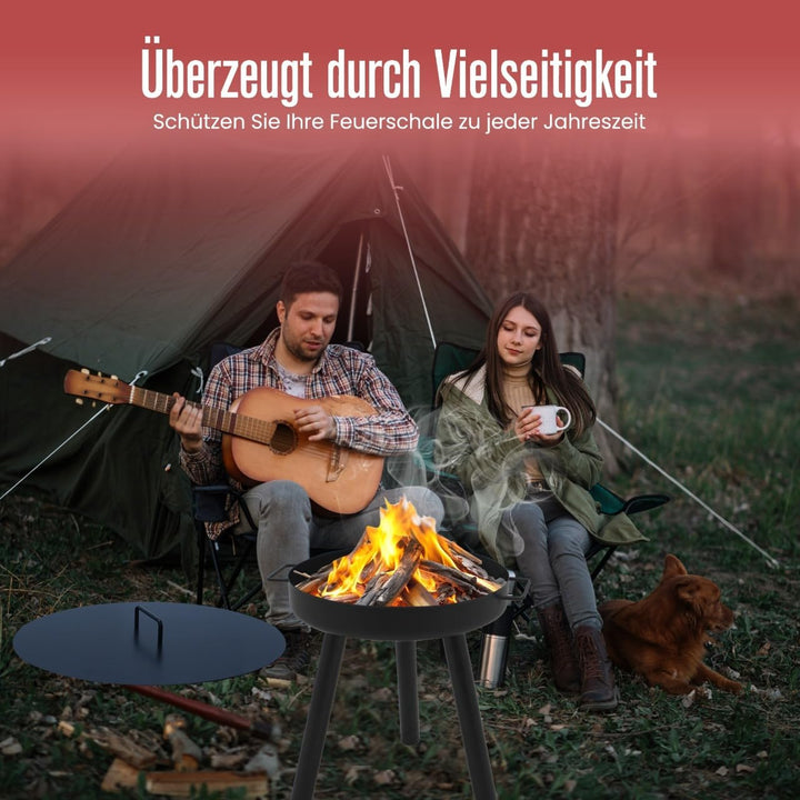 Abdeckung passend für Feuerschale Ø 60 cm, Abdeckung für Feuerstelle für den Garten, Terrasse und Ba