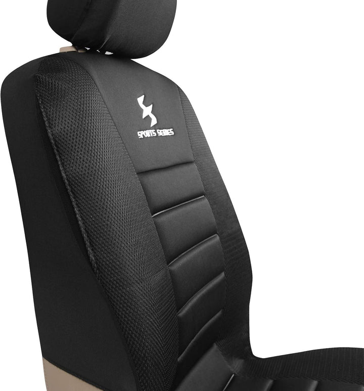 WOLTU AS7254-7 7er Sitzbezüge Auto Einzelsitzbezug universal Grösse, Komplettset, schwarz, Schwarz