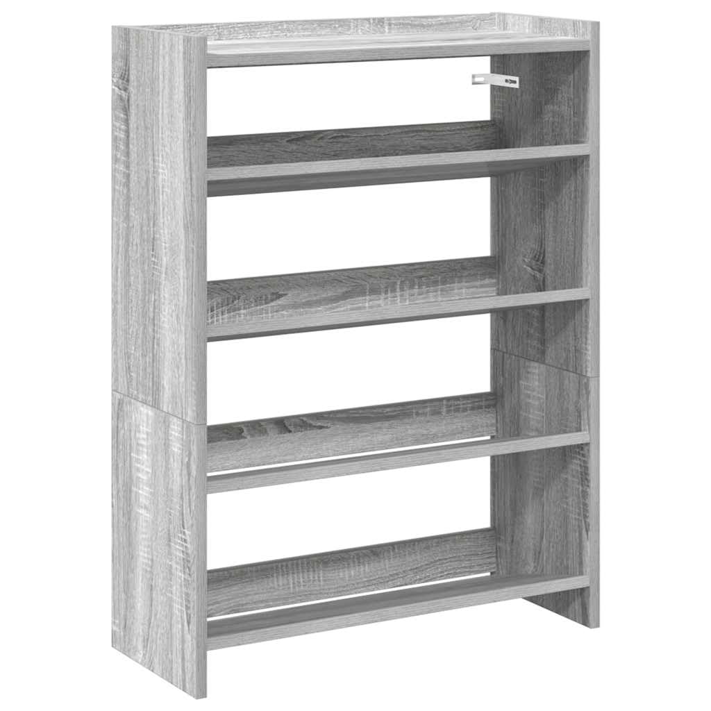 vidaXL Schuhregal Grau Sonoma 60x25x81 cm Holzwerkstoff, Schuhschrank, Schuhaufbewahrung, Schuhe Org