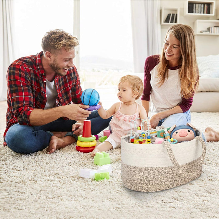 Maliton Baby Windel Caddy Organizer，Wickeltisch Organizer Aufbewahrungskorb mit Herausnehmbaren Fäch