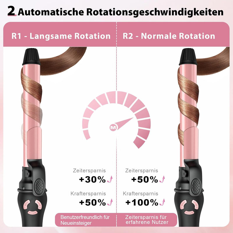 MESCOMB Lockenstab Automatisch - 25mm lockenstab kleine locken für alle Haartypen, schnelles und müh