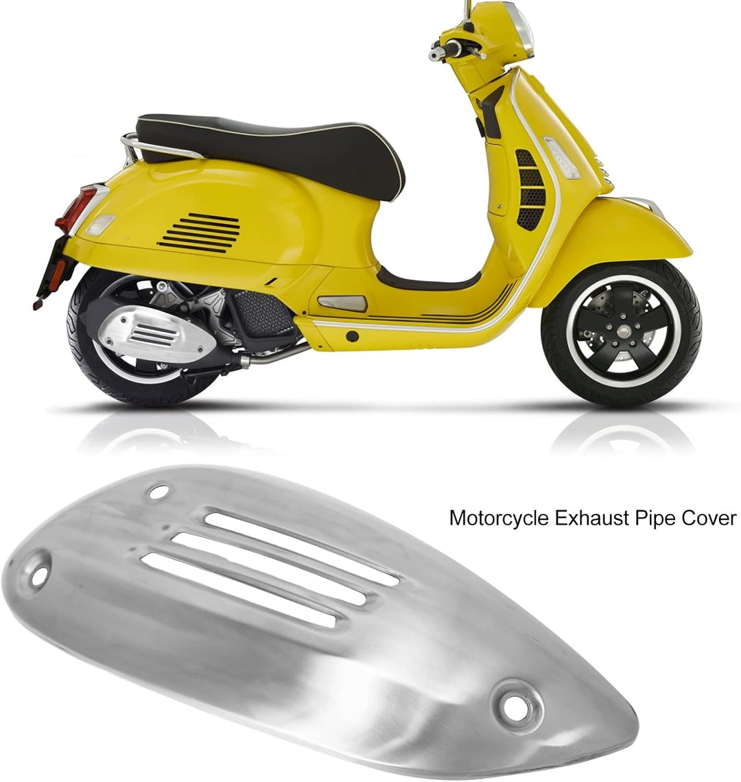 Qiilu Motorrad Auspuffrohrabdeckungfür VESPA GTS 125 250 300 GTV 2013-2021 Motorrad Auspuffrohrabdec