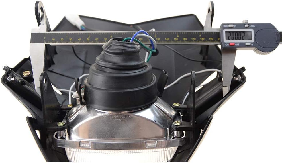 GOOFIT Grün H4 12V 35W Scheinwerfer Mini Blinkerleuchten Lichtmaske mit Front Verkleidung Ersatz für