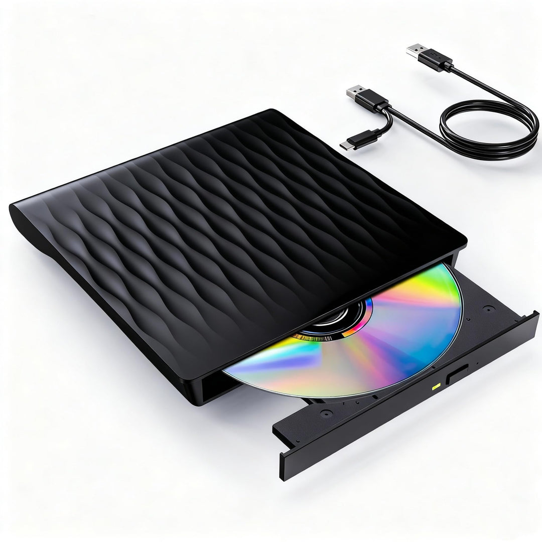 DANGZW Externes CD DVD Laufwerk, Slim Tragbarer Externer Brenner USB 3.0 Typ-C, RW CD-ROM Externe Op
