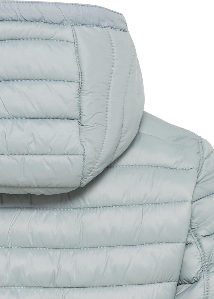 camel active Damen Leichter Wasserabweisende Steppmantel mit Abnehmbarer Kapuze Jacket 34 Blau-grau,