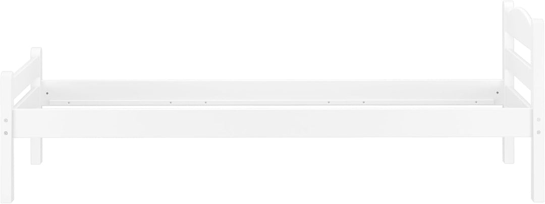 Erst-Holz Weisses Einzelbett Buche massiv 80x200 Bettgestell und wählbare Ausstattung V-60.45-08W, A