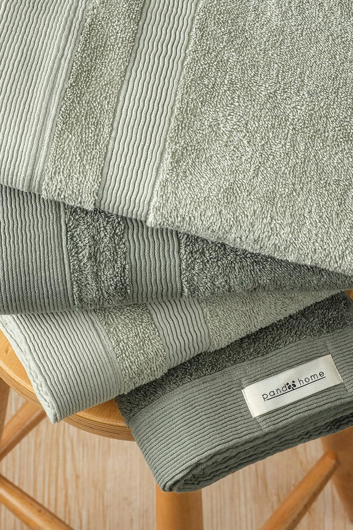 PandaHome Handtuch Set aus Baumwolle - 2 Badetucher, 2 Handtücher - 100% Baumwolle Towel, Schnelltro