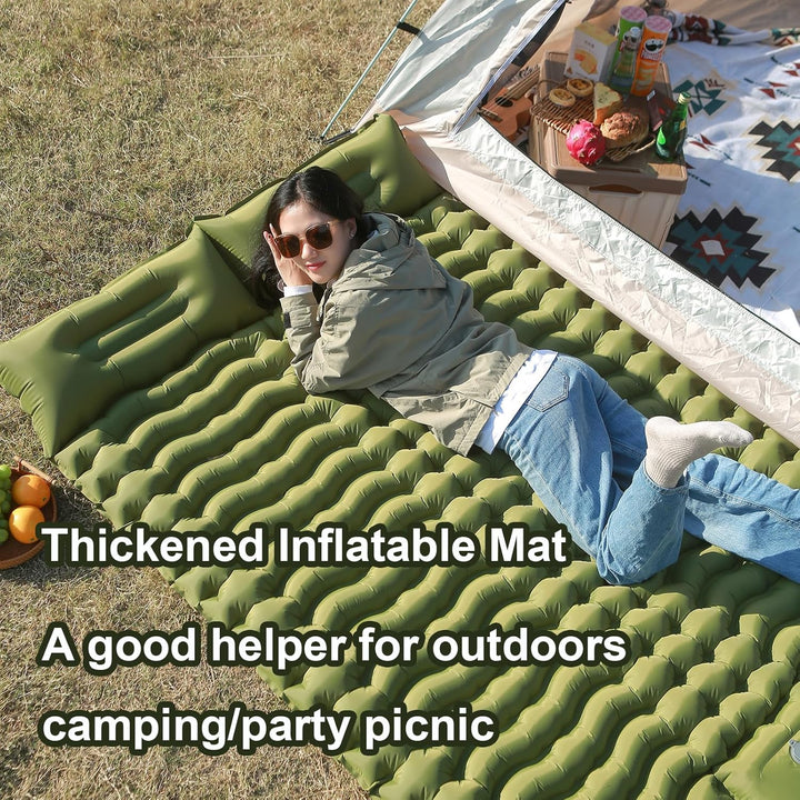 Camping-Isomatte, 10,2 cm dick, für 2 Personen, 3D-Wellpappe, feuchtigkeitsbeständige Unterlage, auf