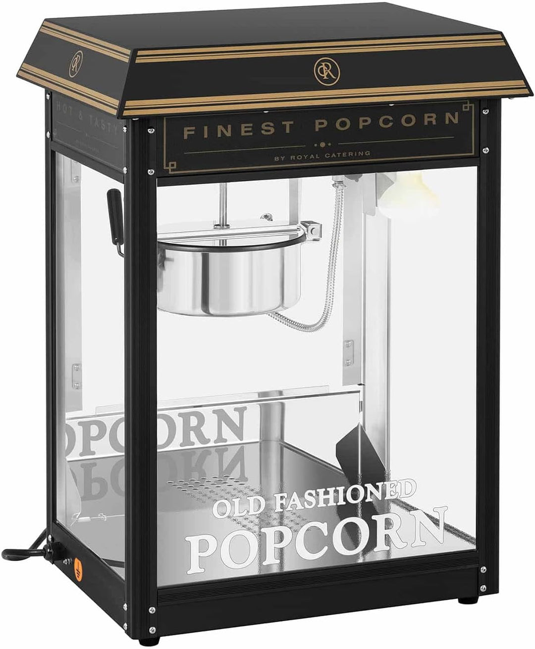 Royal Catering RCPS-BG1 Retro Popcornmaschine Popcornmaker Popcornautomat 1600 W 5 kg/h golden & sch
