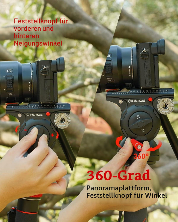IFOOTAGE Komodo K5S Kamera kugelkopf,Stativköpfe,Videokopf mit Blase Wasserwaage,Fluid-Videoneiger S