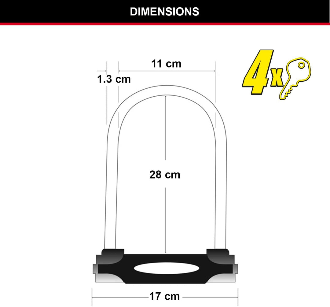MASTER LOCK Bügelschloss [Schlüsselschloss] [mit Halterung] [Zertifiziertes Fahrrad Schloss - Secure