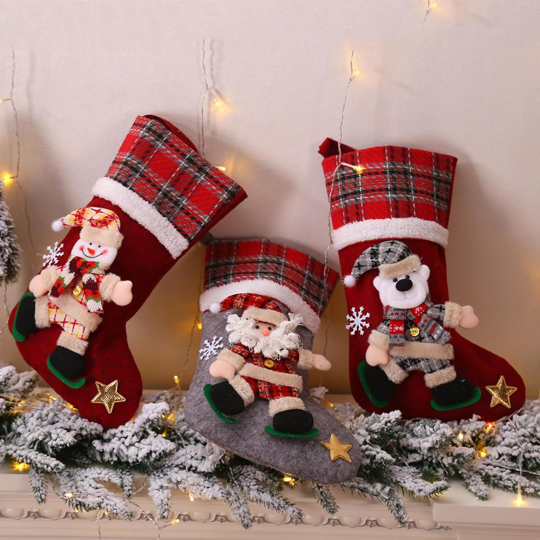 Weihnachtsstrumpf mit 4er, Grosse Nikolausstrumpf Kreative Puppe Weihnachtsstrümpfe Nikolausstiefel