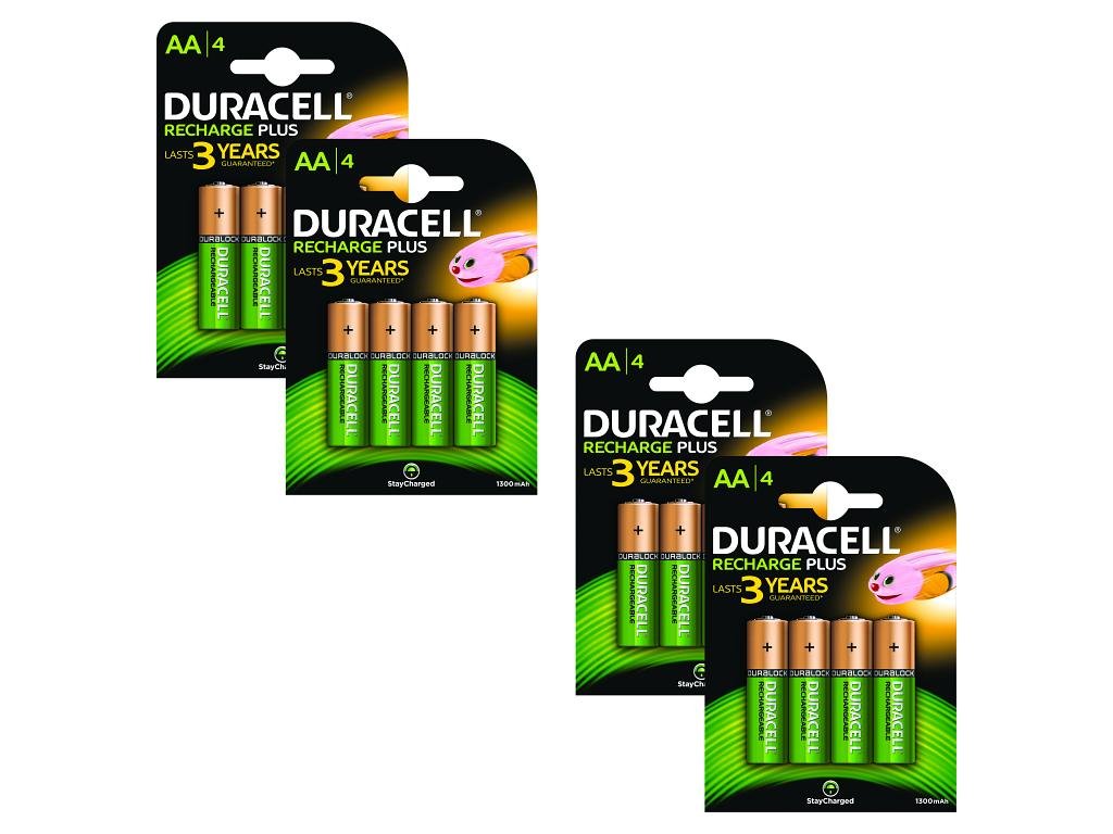 Duracell Wiederaufladbare Batterien (1300 mAh, AA), 16 Stück 16 Pack, 16 Pack