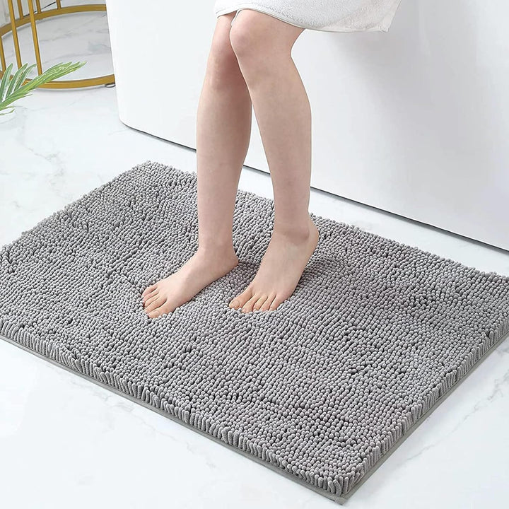 Homaxy rutschfeste Badematte Chenille Badezimmerteppich Mikrofaser Badteppich Saugfähige Hochflor Ba