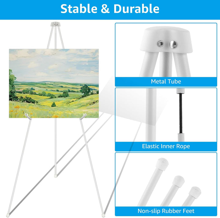 2er-Set Staffelei Stand, 160 cm Höhe Metall Poster Staffelei, Verstellbares Stativ Tisch Kunst Leinw
