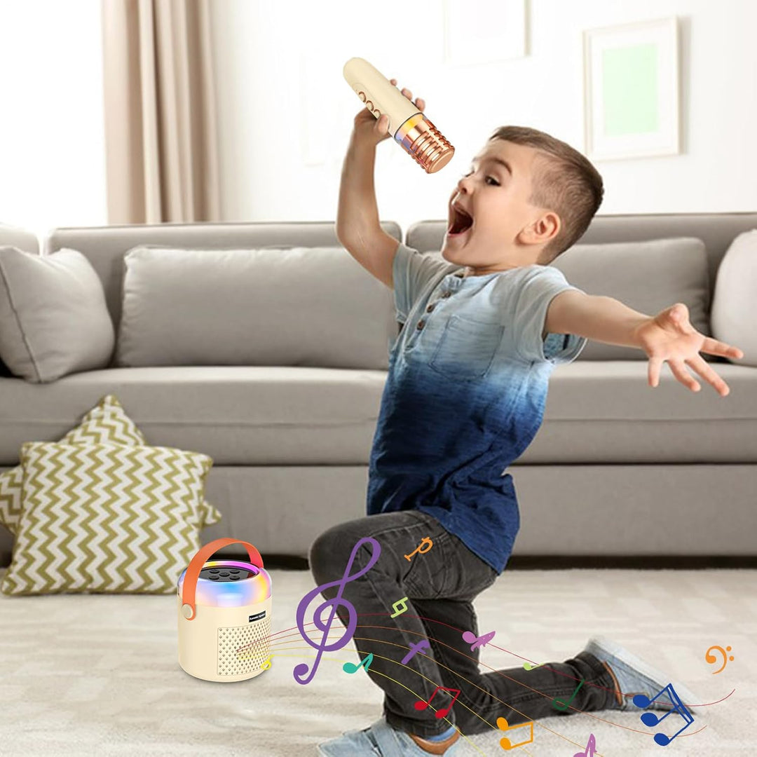 Karaoke für Kinder - Musikplayer mit LED-Lichtern | Tragbarer Karaoke-Lautsprecher mit Mikrofon,Für