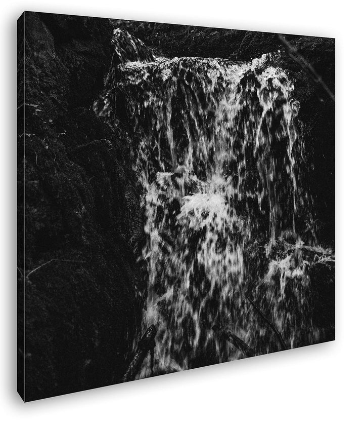 deyoli Moos bedeckter Wasserfall Format: 60x60 Effekt: Schwarz&Weiss als Leinwandbild, Motiv fertig