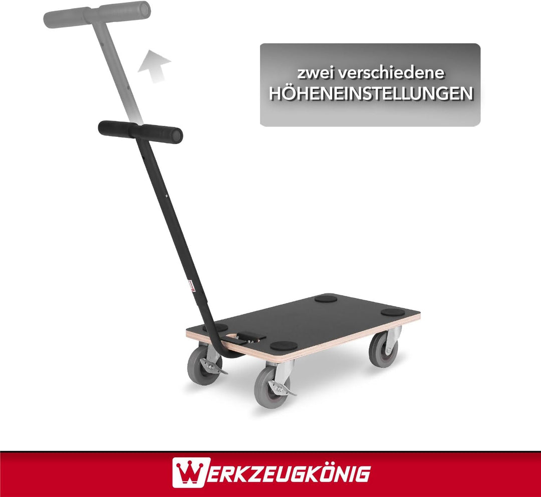 Transportroller 400 kg - Rollbrett 55 x 34,5 cm - Multiplexplatte Siebdruckbeschichtung - Vollgummir
